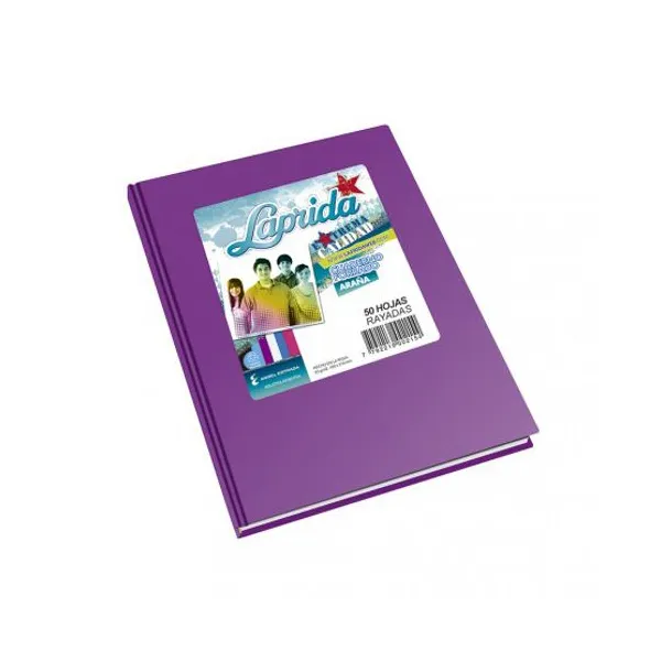 Cuaderno tapa dura Laprida forr.x 50 hs.ray. lila