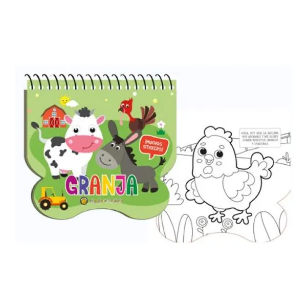 Granja crea arte: colorea y pega stickers