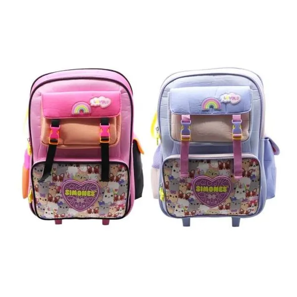 Mochila simones 18"con carro en dos colores/23,5 l.