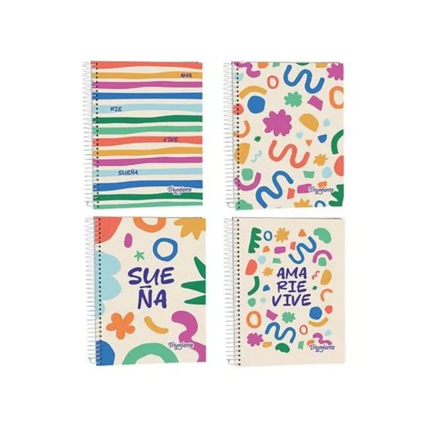 Cuaderno 16x21 cm rayado 80 hojas tapa dura con espiral linea fresh x1 Triunfante