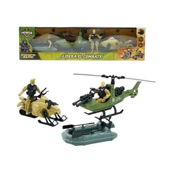 Set militar con vehiculos 5 piezas en caja 50x13x10 cm