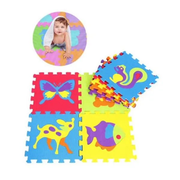 Piso de goma eva animalitos 27 pzas babygus 30x30 cm