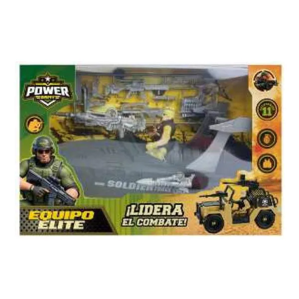 Super set militar con helicóptero