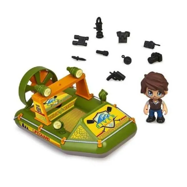 Pinypon action - lancha para explorar por los ríos de la selva 1 figura de expl
