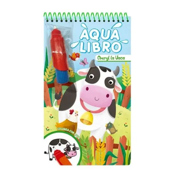 Aqua cherryl la vaca 14 x24 cm incluye pincel de agua recargable