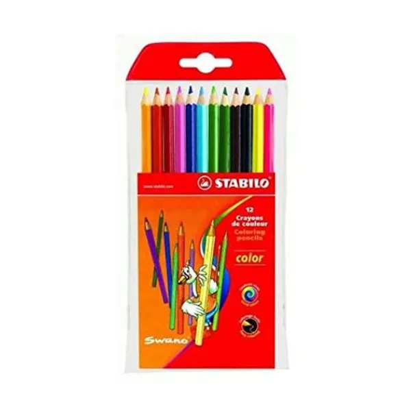 Lápices de colores Stabilo swano largos x12 unid.
