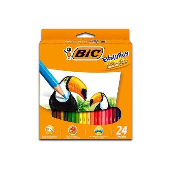 Lápiz de color evolution largo caja x24 BIC