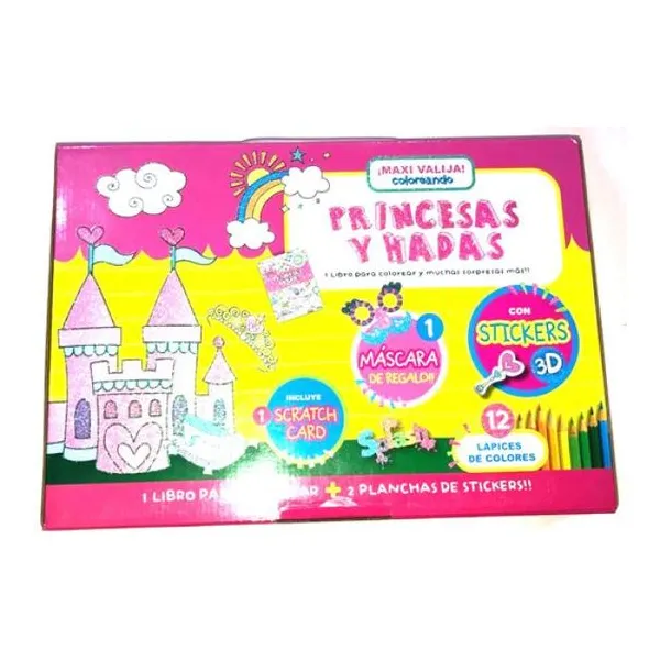 Maxi valija coloreando - princesas y hadas