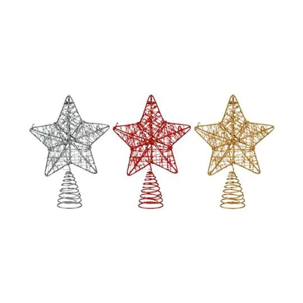 Puntal estrella alambre con glitter 18 cm x1 colores surtidos