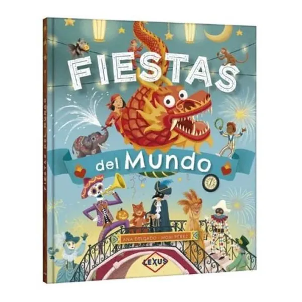 Fiestas del mundo tapa dura plastificada, 25.5 x30 cm, 45 páginas