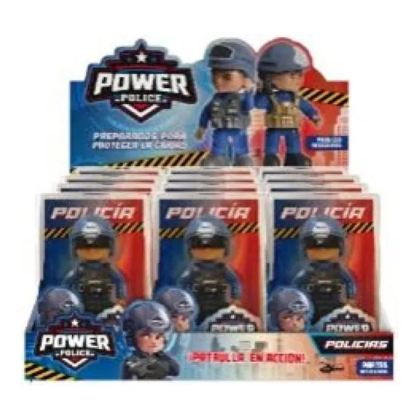 Mini muñecos policia con accesorios 12 pzas/display