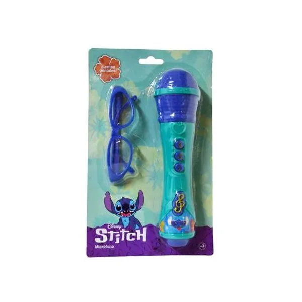 Microfono a pila Stitch con lentes en blister 15.5x25 cm
