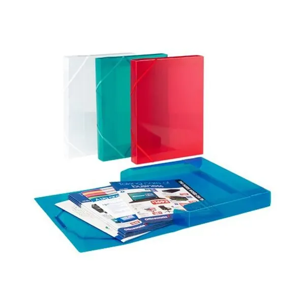 Caja plástica binderplus con elastico a4 lomo 2.5 cmcristal