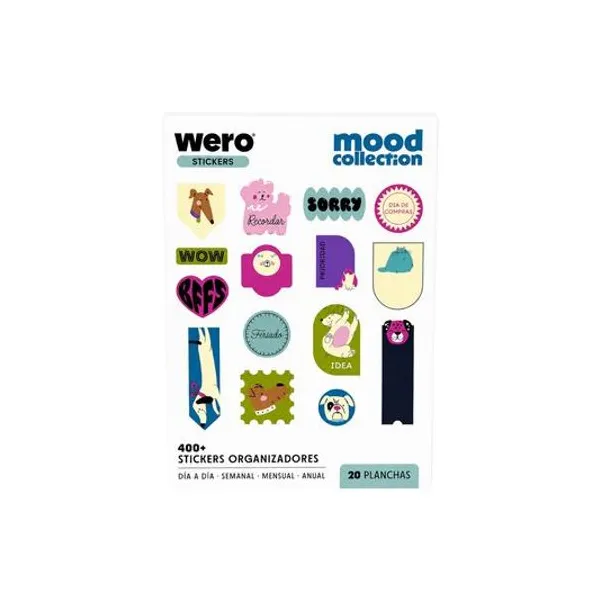Stickers organizadores +400 en block 10.5x14.5 cm Wero
