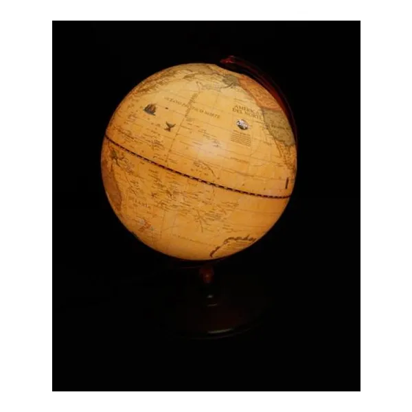 Globo terraqueo 25 cm ø base de madera antiguo con luz