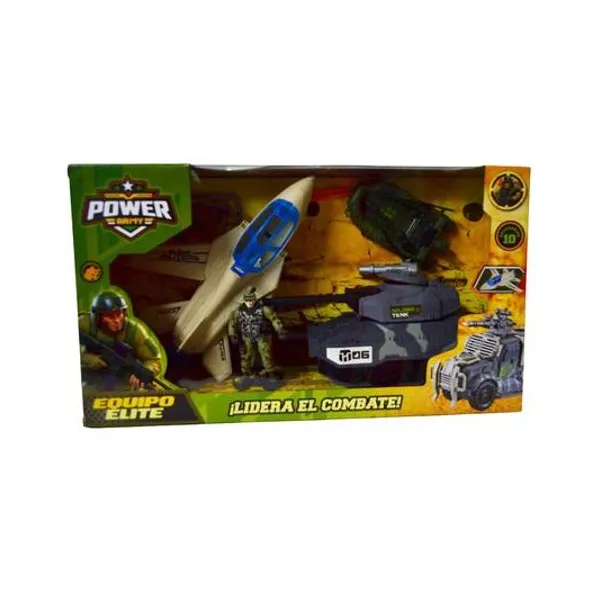 Set de vehiculos militares 4 piezas en caja 43x24x10 cm