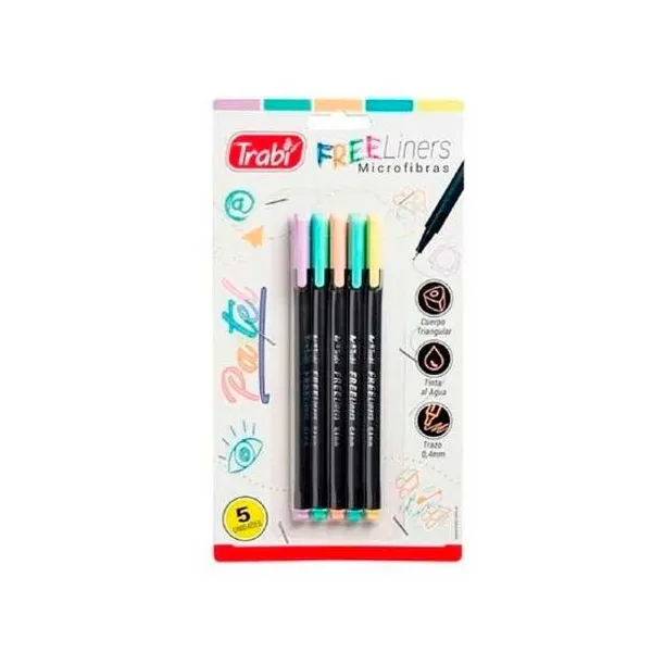 Microfibra trabi freeliner pastel bl.x 5 colores
