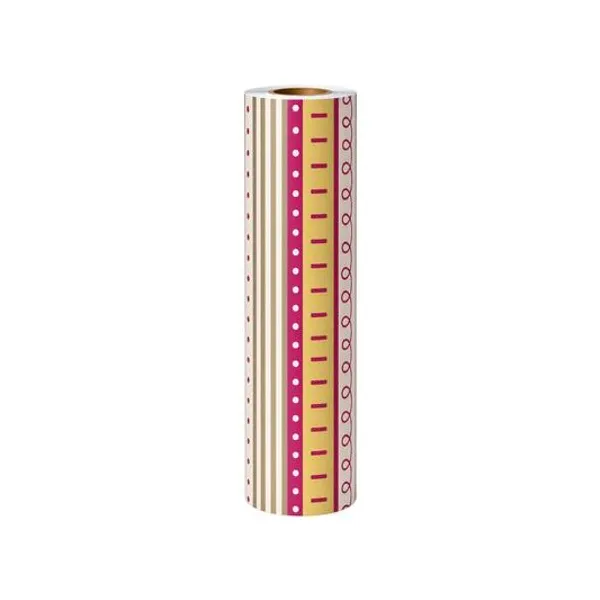 Bobina papel fantasia 35cmx200 mts multilineas beige