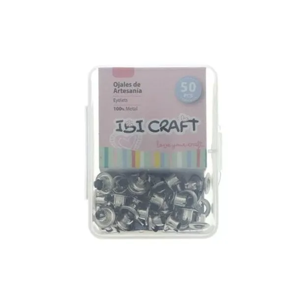 Ojalillos ibi craft de aluminio plata x50 unid.