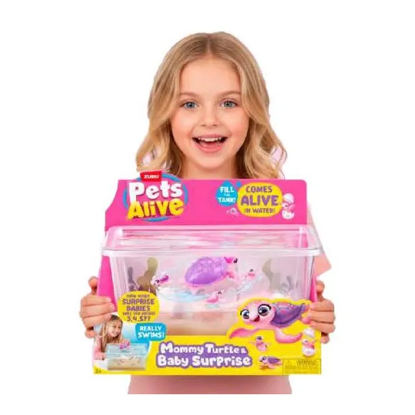 Alive pets mamá tortuga y bebé interactivo 30 cm
