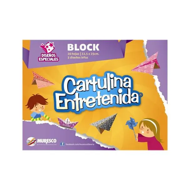 Block de dibujo Muresco cart.entretenida 20 hjs.diseños especiales