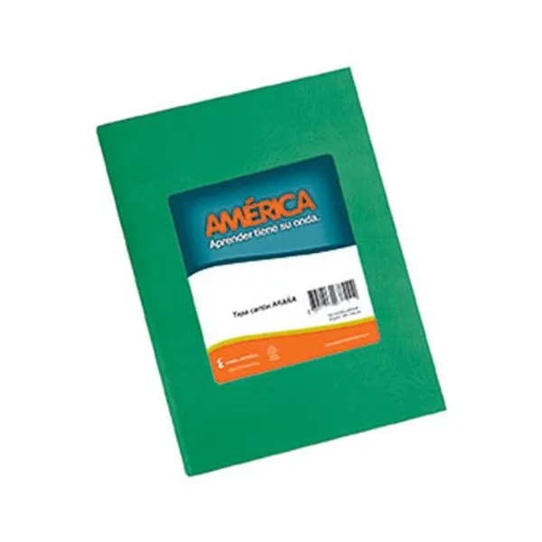 Cuaderno tapa dura América forr.x 42 hs.ray.verde