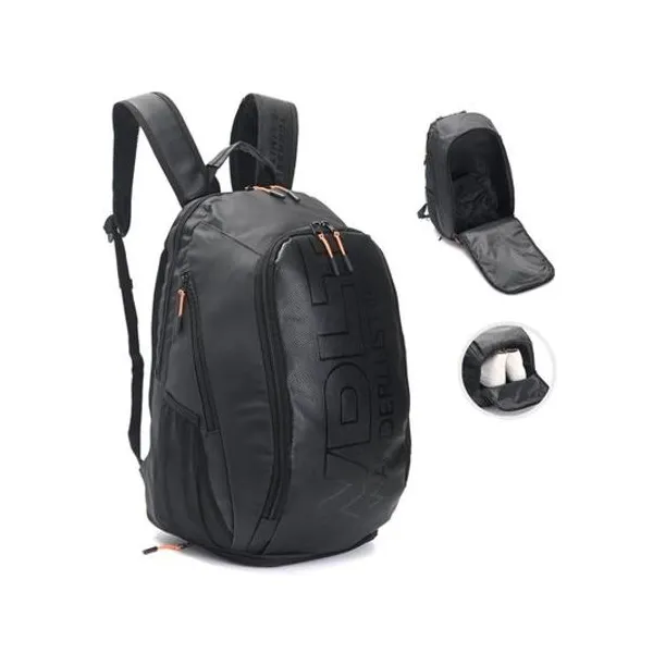 Mochila paletero padel con zapatero y portanotebook impermeable negra 47x32x41 cm wanderlust
