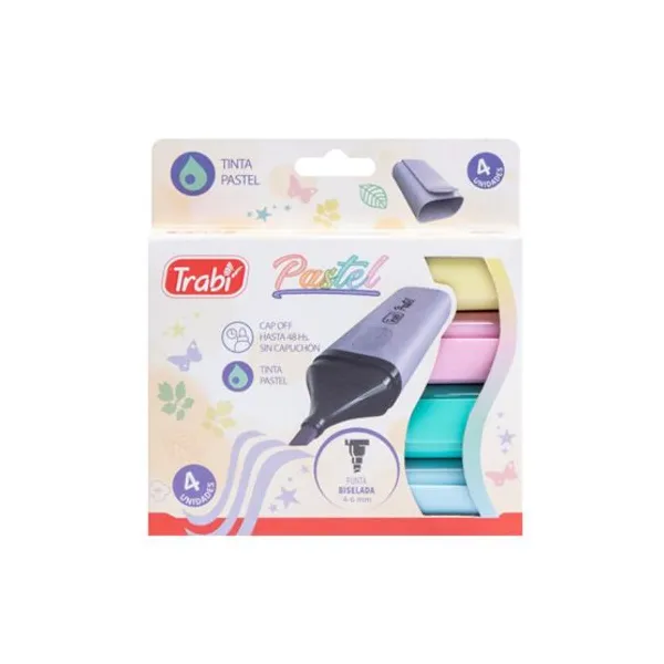 Resaltador trabi high texter pastel x4 colores surtidos