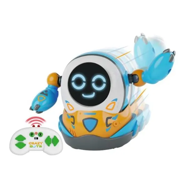 Robot radio control crazy bots roll 21 cm gira 360º luz y sonido