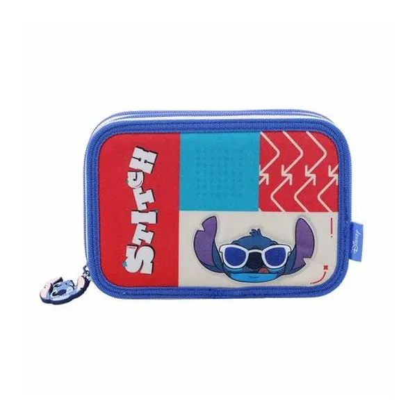 Cartuchera 2 pisos Disney Stitch 21x14x4 cm