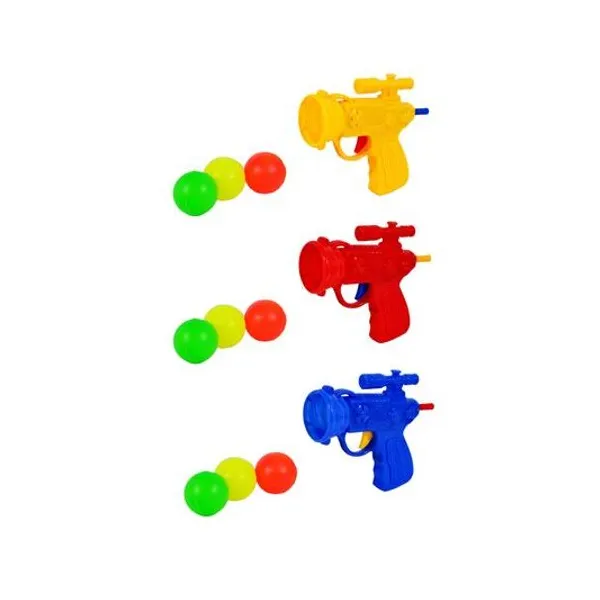Pistola lanza bolas en bolsa 14x13 cm x unidad colores surtidos