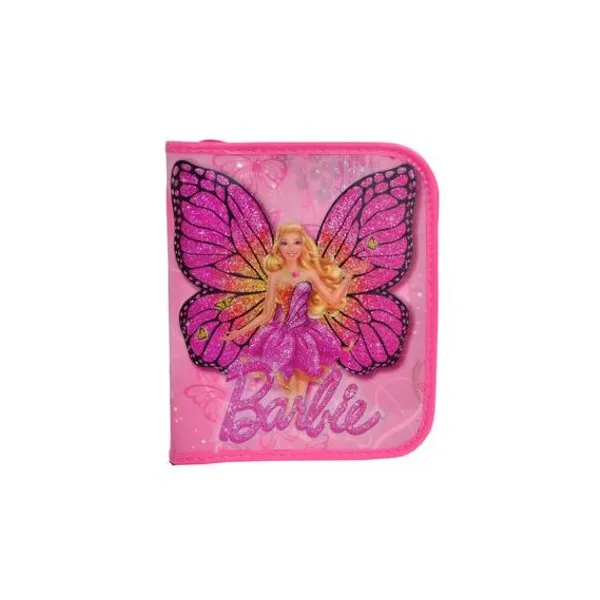 Cartuchera 1 piso Barbie film con glitter 16x19 cm