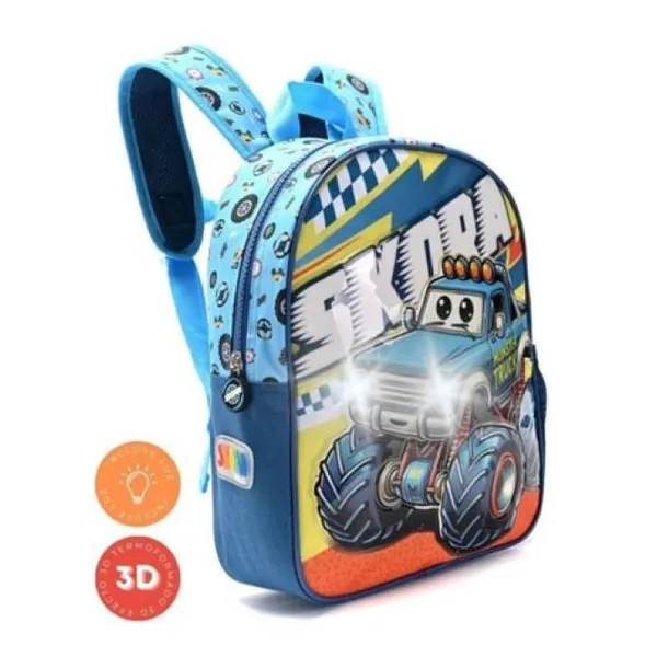 Mochila con luz petit termoformada frente pvc camión 22 x30 x10 - 12
