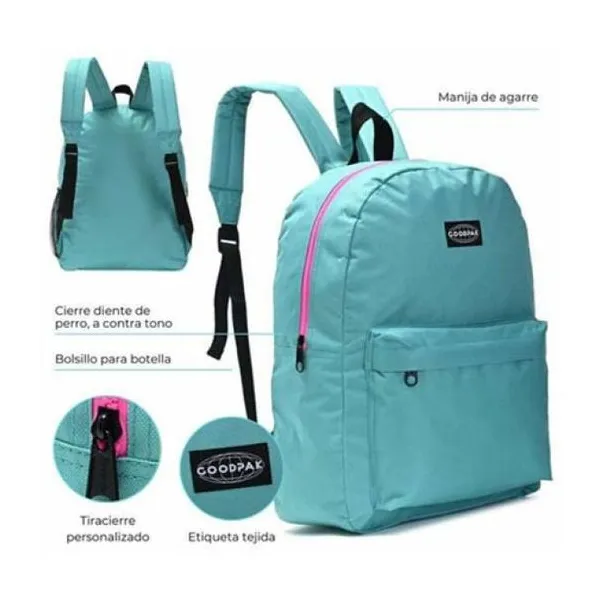 Mochila goodpak cierre contra tono acqua 43x33x15 cm 17 pulg
