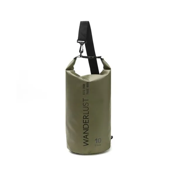 Mochila estanco impermeable cruzada verde 49x20x20 cm wanderlust