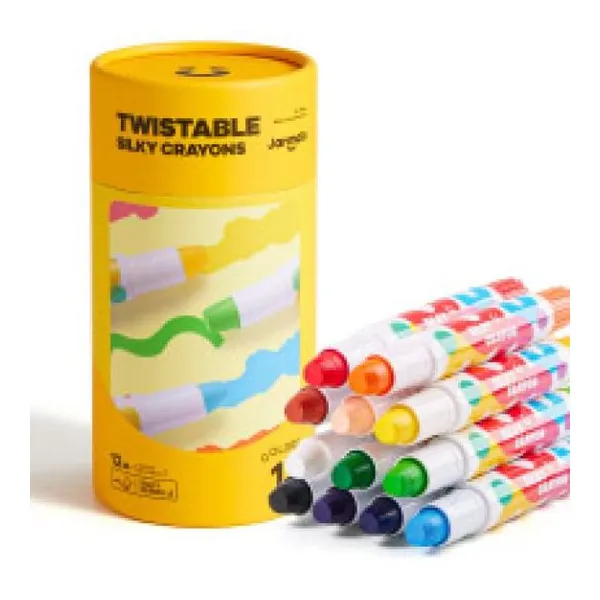 Jarmelo - pack x12 crayones sedosos lavables bebé reno colores surtidos