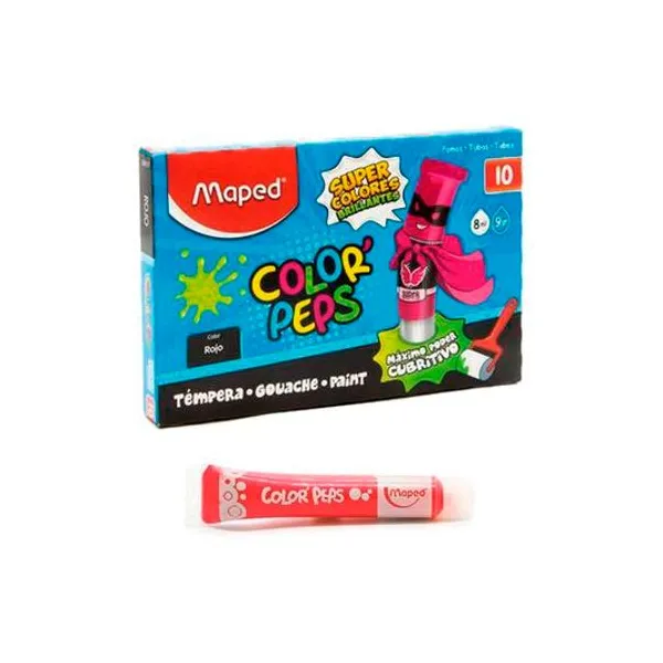 Témpera color peps rojo beso 8 ml caja x10 Maped