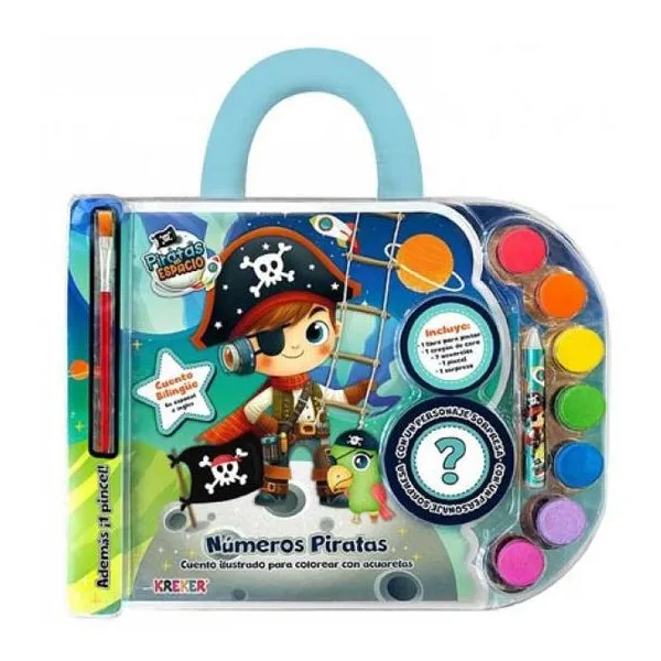 Números piratas. libro para colorear bilingüe
