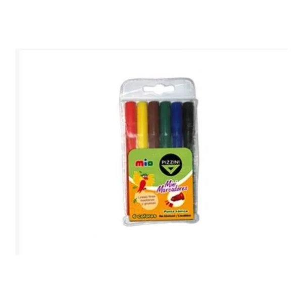 Marcador al agua mini pta con estuche x6 Pizzini -