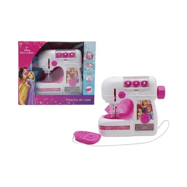 Maquina de coser Disney princesa a pila con luces 25x21x10 cm