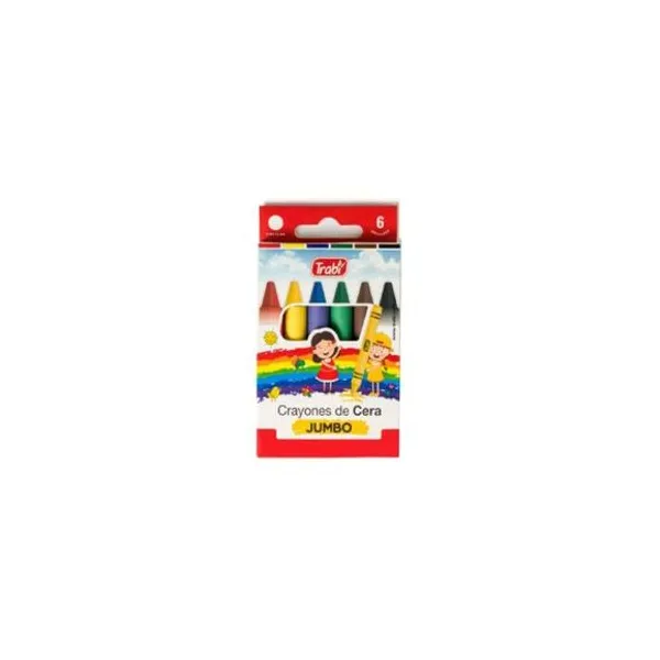Crayón de cera jumbo caja x6 unidades trabi