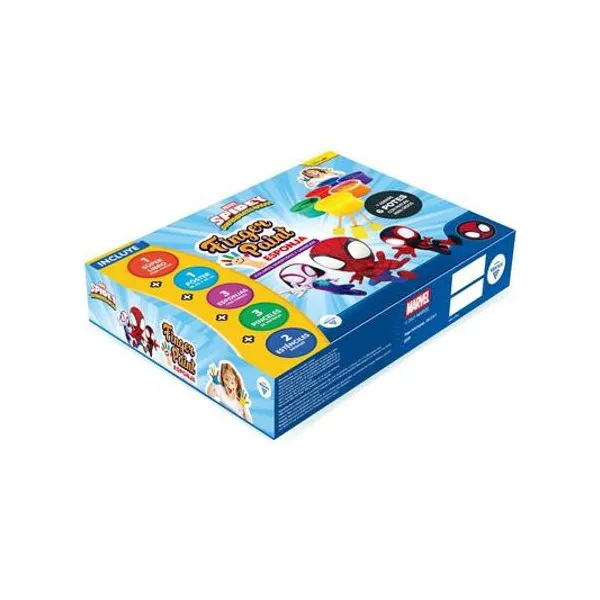 Libro para pintar finger paint con pinturas spidey en caja 28x22x5 cm