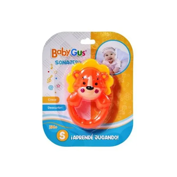 Sonajero león baby gus en blister 15x19x4 cm