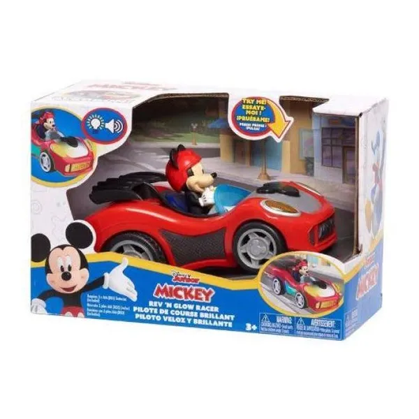 Disney jr. - juguete 15 cm vehículo rev 'n glow - mickey mouse