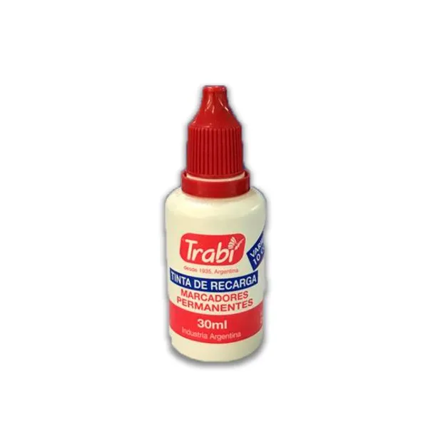 Tinta trabi para marcador 410/411 permanente soluble rojo 30 cc