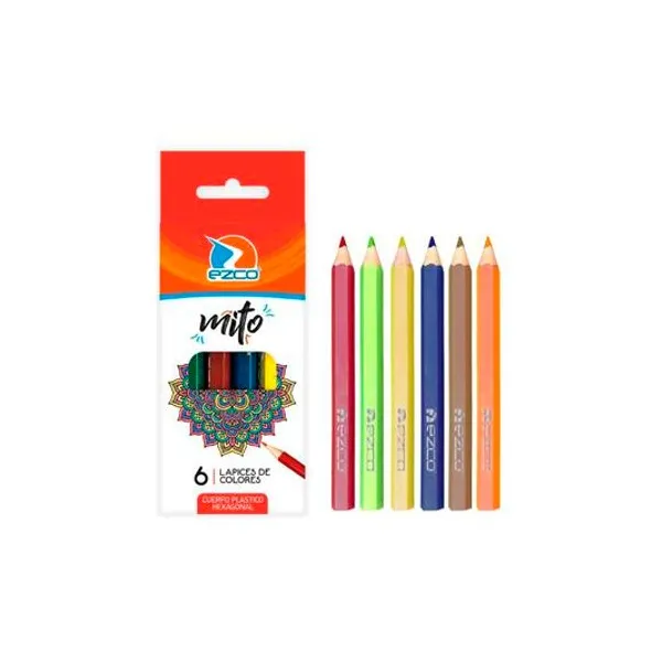 Lápiz de color mito caja x6 unidades cortos Ezco