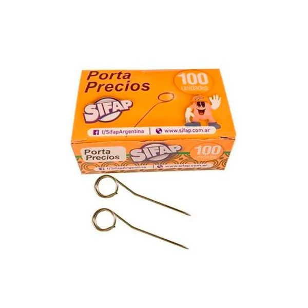 Alfiler porta precios 3.5 cm caja x100 unidades Sifap