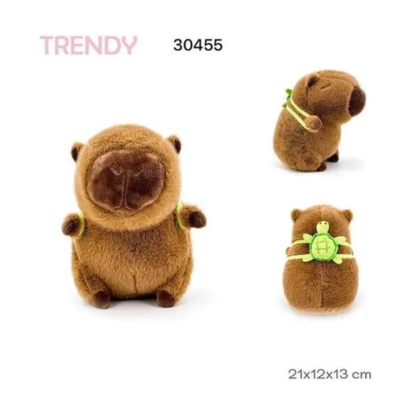 Peluche capibara con mochila 21x12x13 cm Trendy