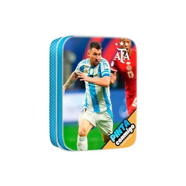 Libro para pintar con crayones pinta conmigo messi en lata 7x9.5 cm