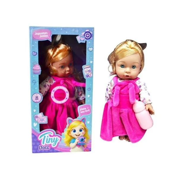 Muñeca Tiny doll con sonido 33 cm en caja 17x36x10 cm
